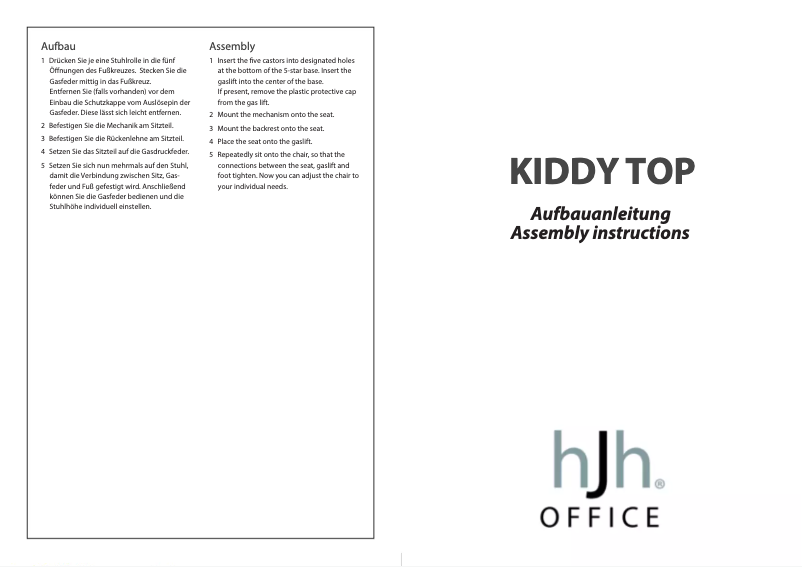 Page n°1 - Manuel utilisateur HJH Office Kiddy Top