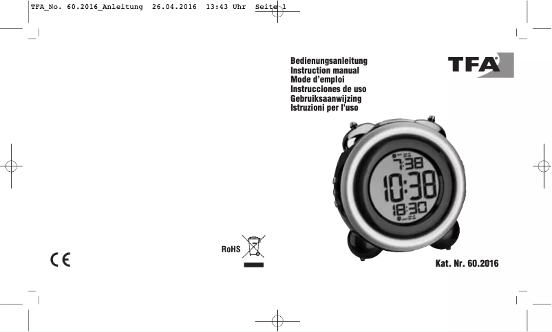 Page 1 de la notice Manuel utilisateur TFA 60.2016