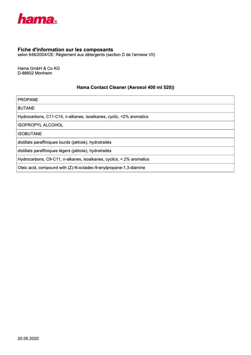 Page n°1 - Manuel utilisateur Hama 00113810