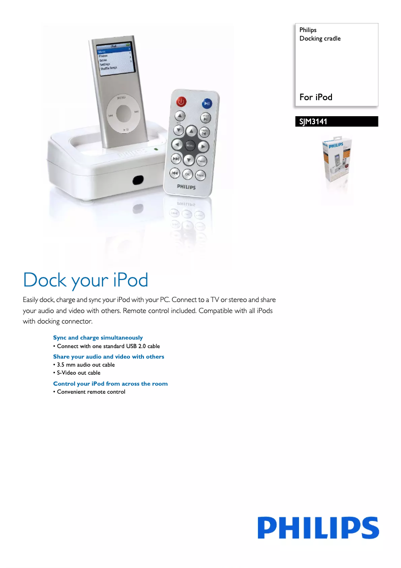 Page 1 de la notice Brochure Philips SJM3141