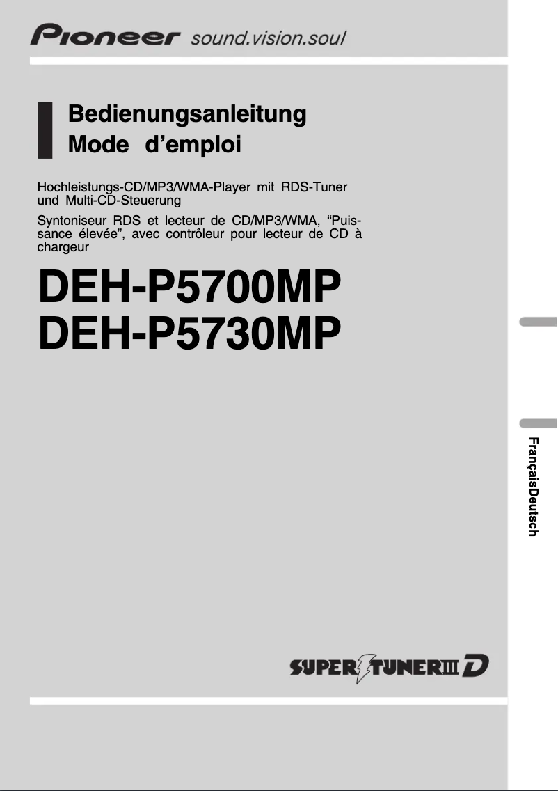 Página 1 del manual Manual de usuario Pioneer DEH-P5730MP
