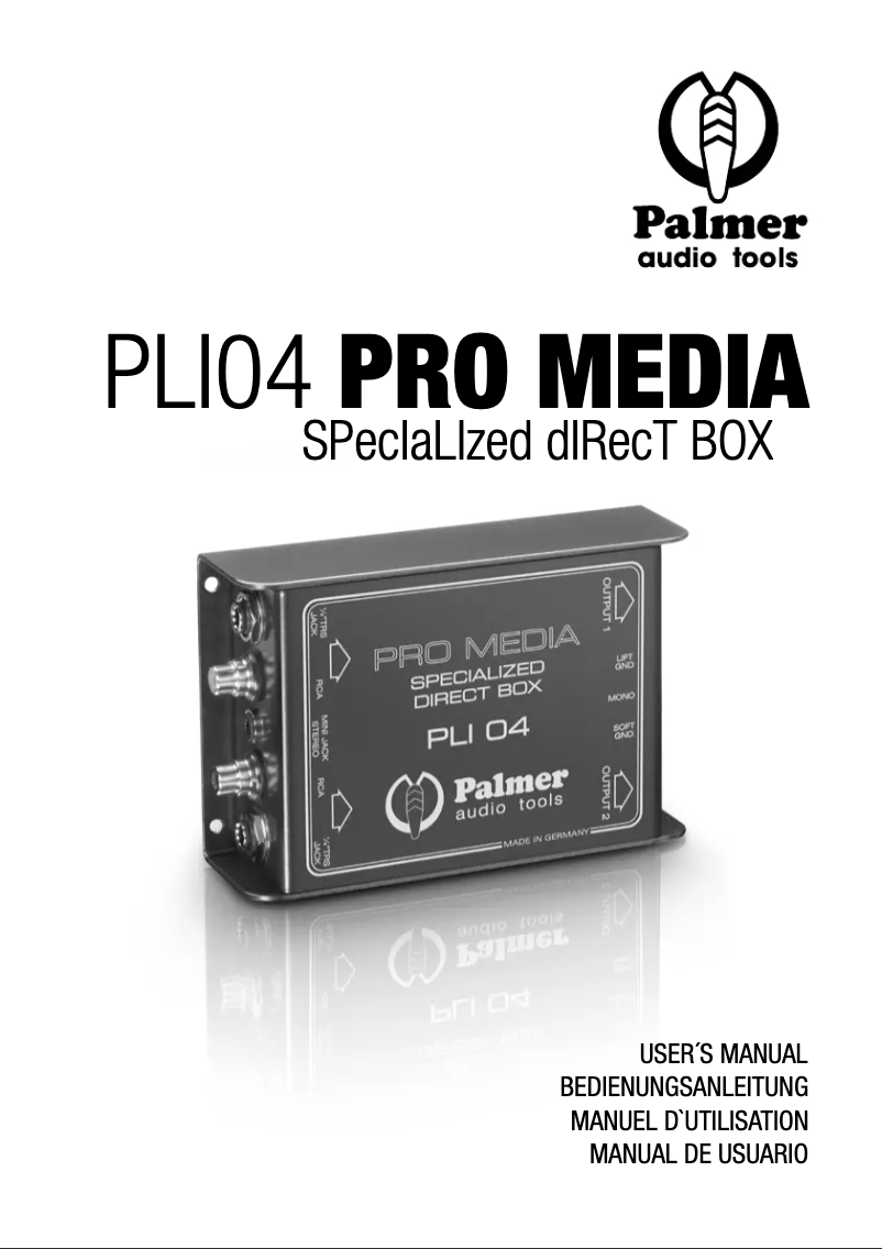 Page n°1 - Manuel utilisateur Palmer PLI 04