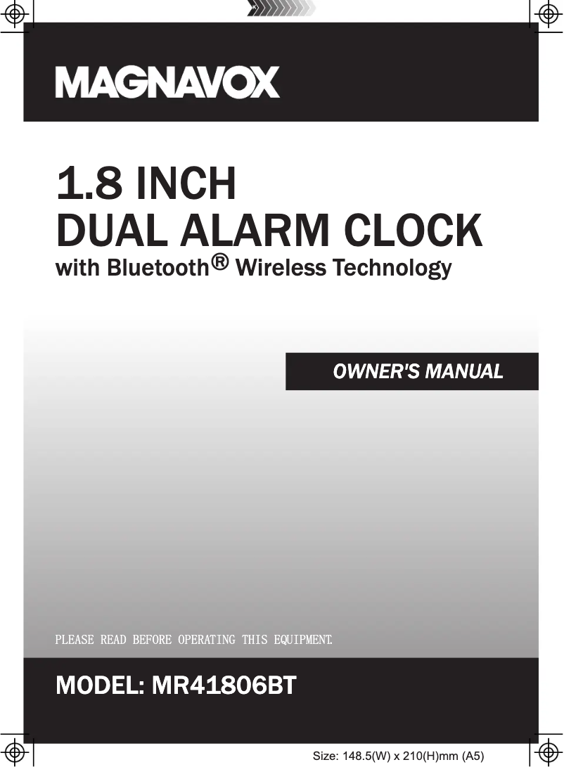 Image de la première page du manuel de l'appareil MR41806BT