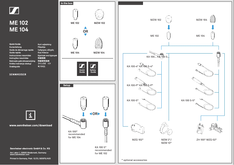 Page n°1 - Manuel utilisateur Sennheiser MEB 104-L B
