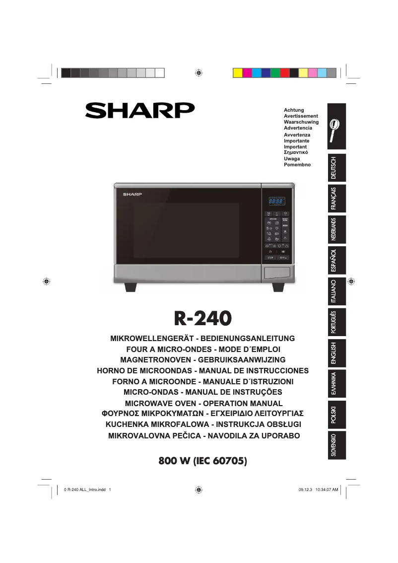 Page 1 de la notice Manuel utilisateur Sharp R-240 IN