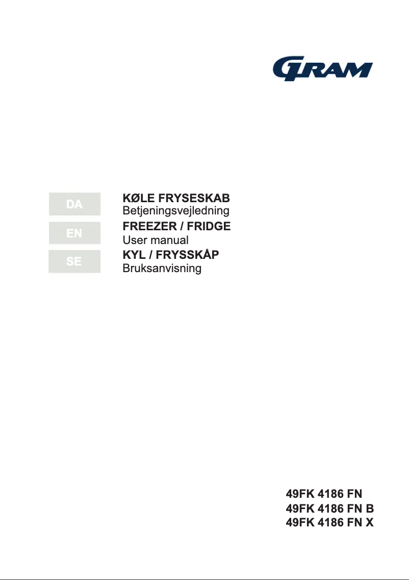 Page 1 de la notice Manuel utilisateur Gram 49FK 4186 FN