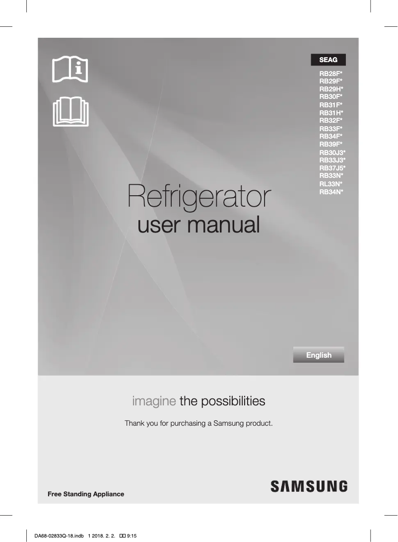 Página 1 del manual Manual de usuario Samsung RB37J5240SS