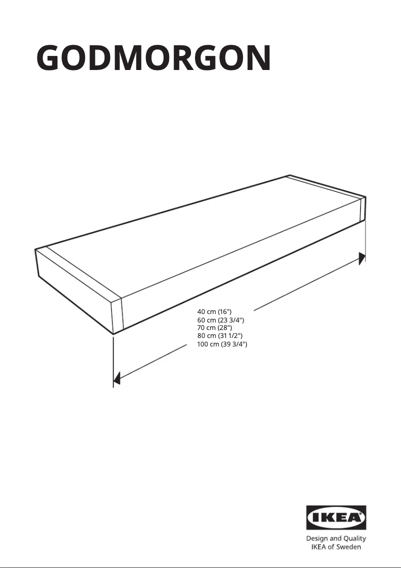 Page 1 de la notice Manuel utilisateur Ikea GODMORGON 805.240.66