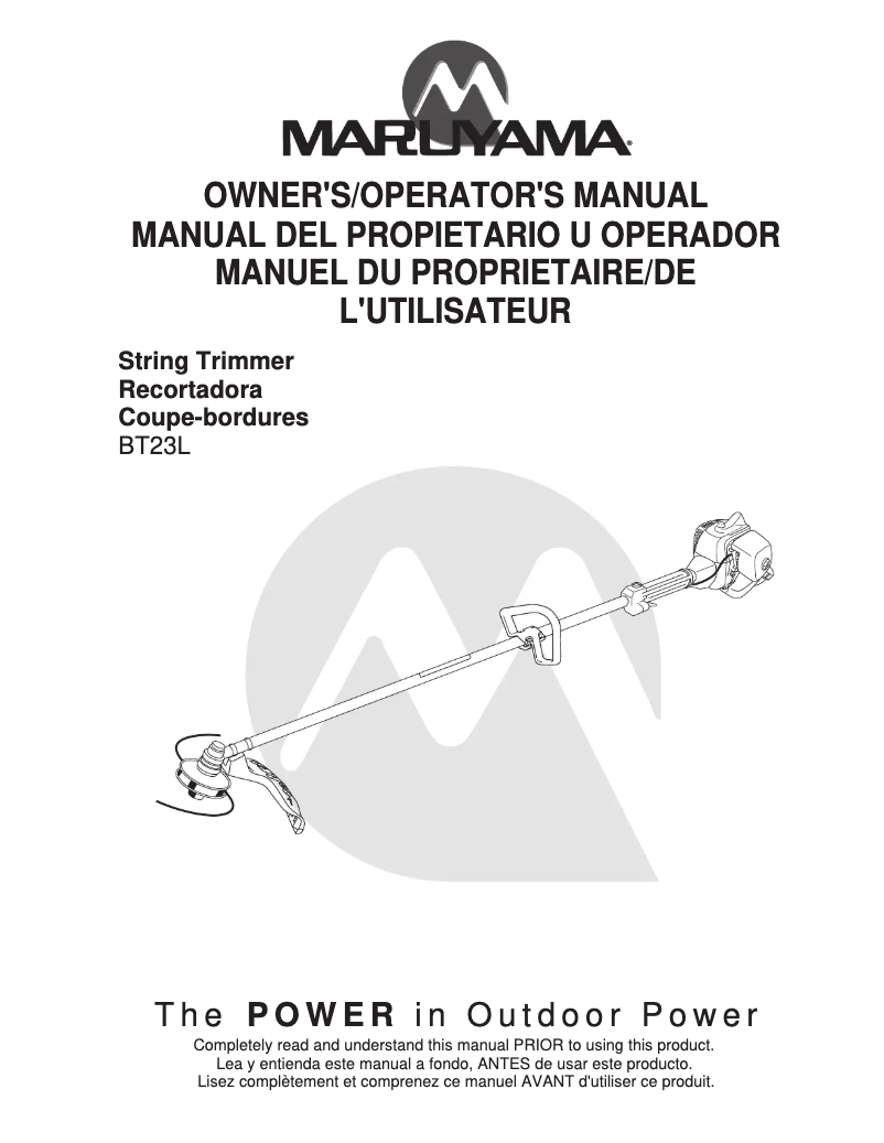 Page n°1 - Manuel utilisateur Maruyama BT23L