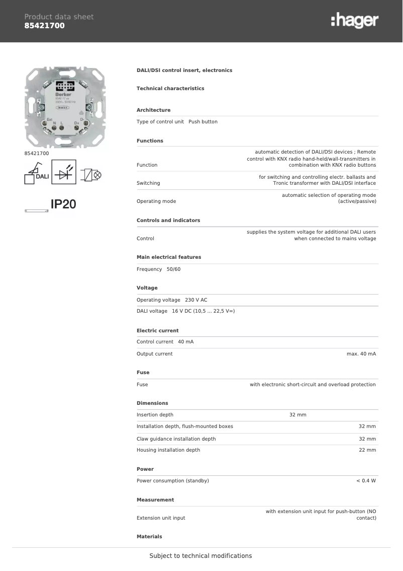 Image de la première page du manuel de l'appareil 85421700