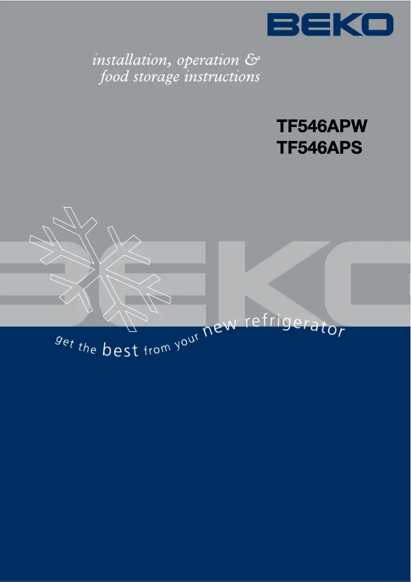 Page n°1 - Manuel utilisateur Beko TF 546 AP