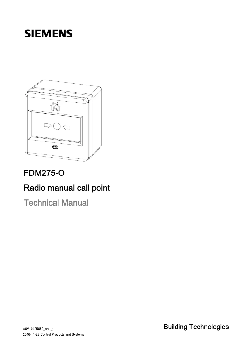 Image de la première page du manuel de l'appareil FDM275-O