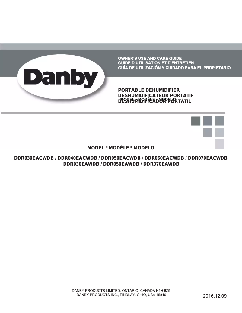 Page 1 de la notice Manuel utilisateur Danby DDR050EAWDB