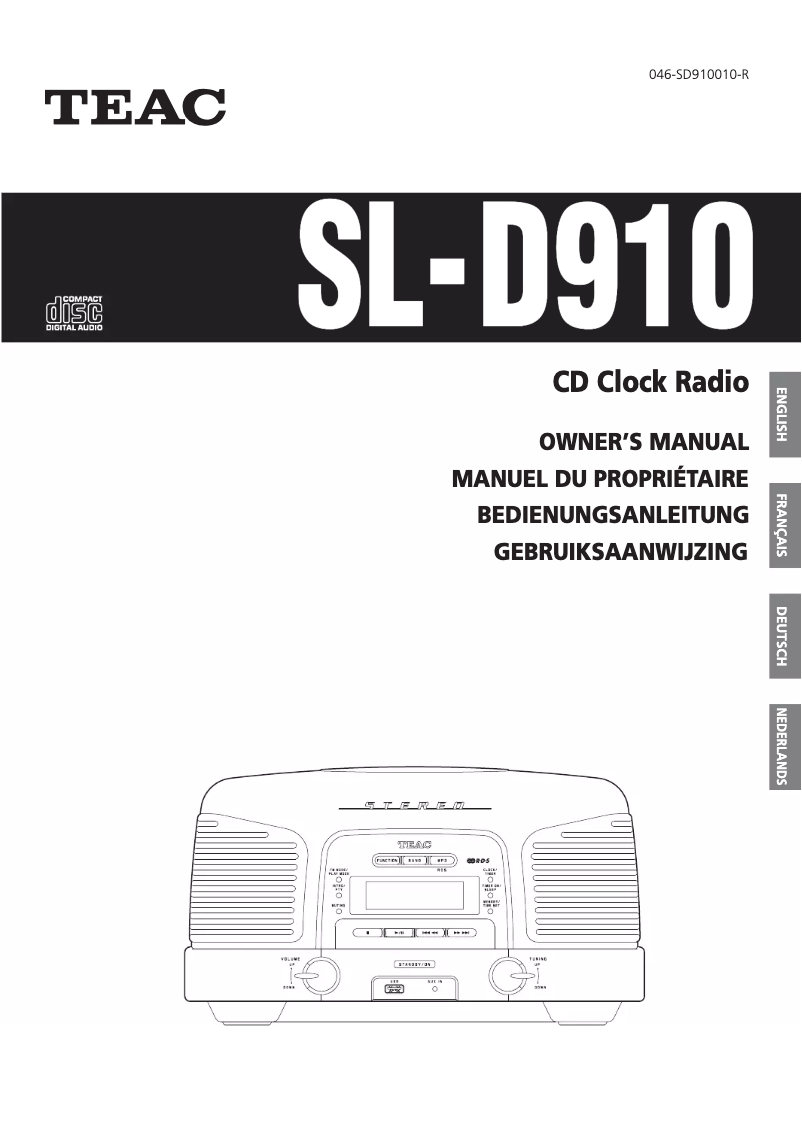 Page 1 de la notice Manuel utilisateur Teac SL-D910