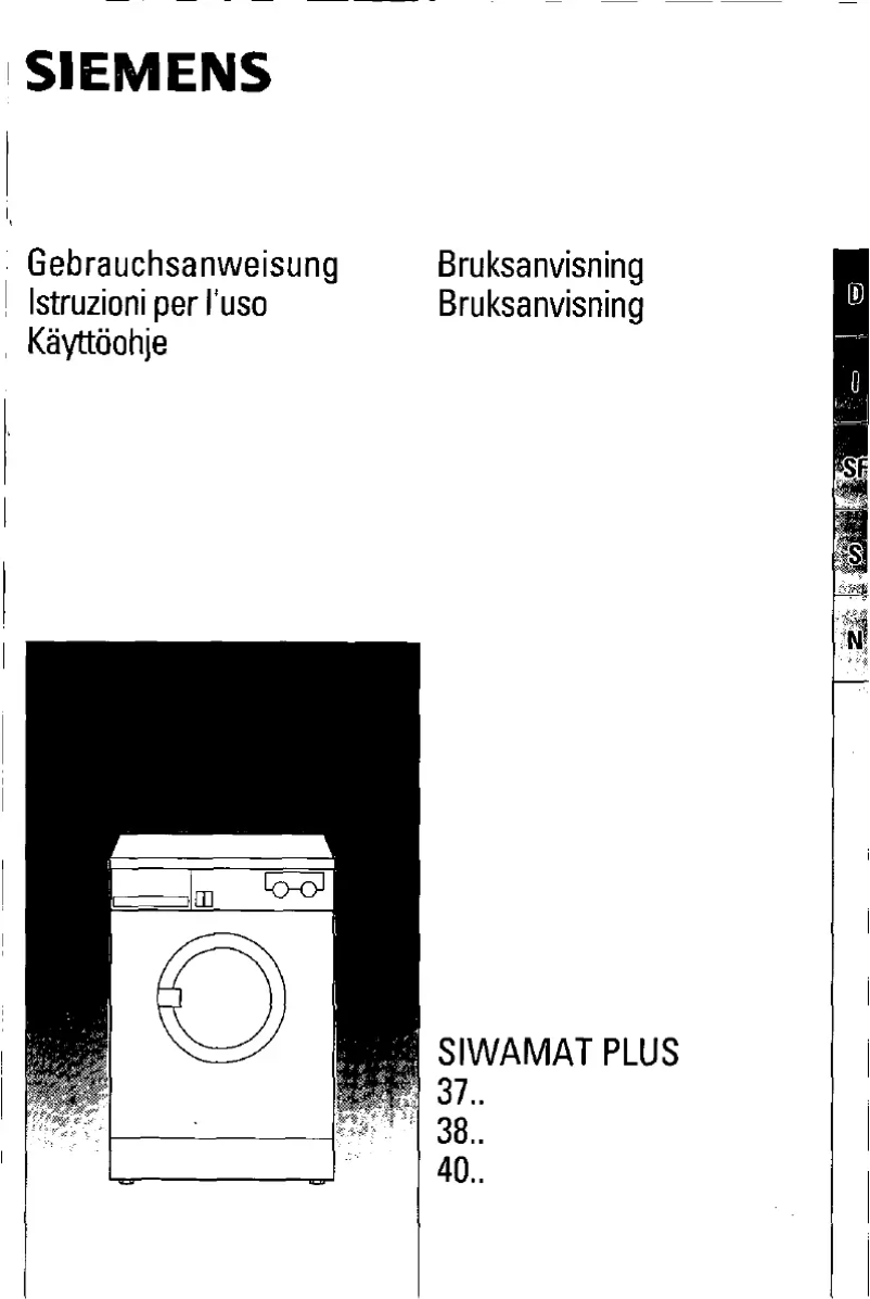 Page n°1 - Manuel utilisateur Siemens Siwamat plus WM3880