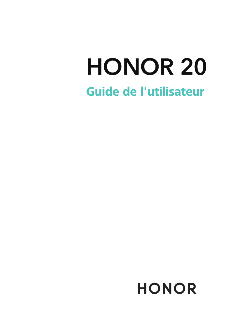 Page n°1 - Manuel utilisateur Honor 20