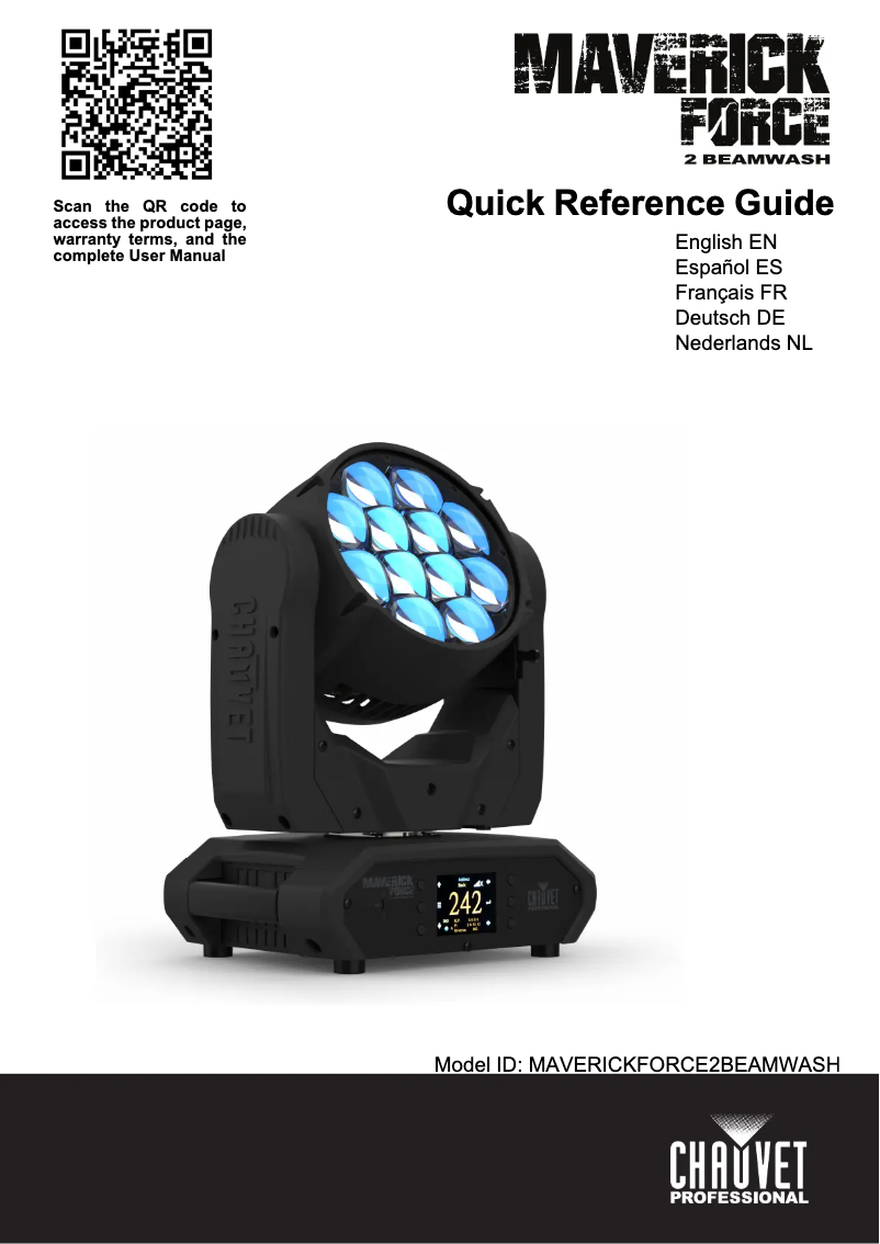 Page 1 de la notice Manuel utilisateur Chauvet Maverick Force 2 BeamWash