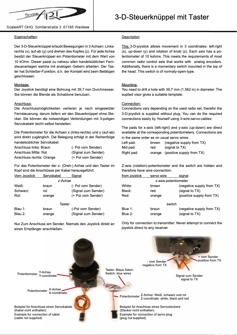 Page n°1 - Manuel utilisateur ScaleArt Commander 3D