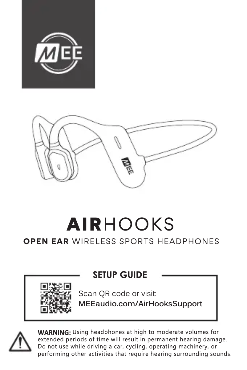 Page 1 de la notice Manuel utilisateur MEE audio AirHooks Open