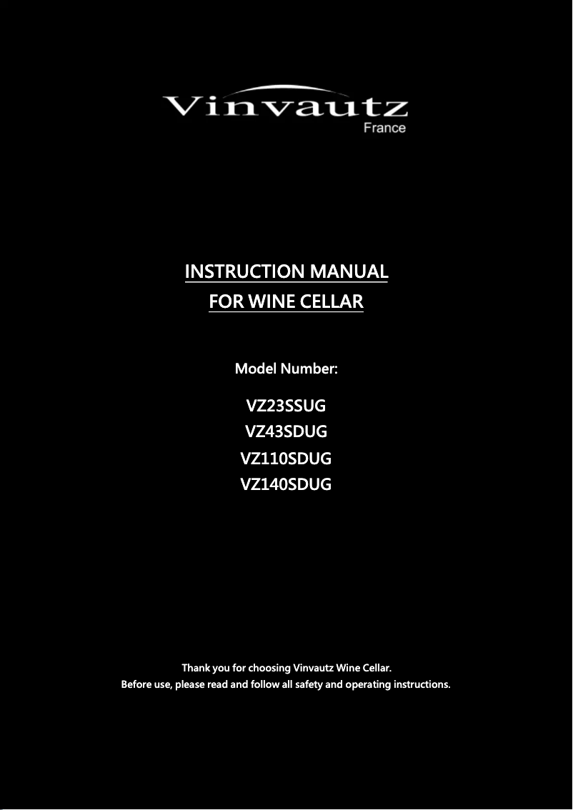 Page n°1 - Manuel utilisateur Vinvautz VZ43SDUG