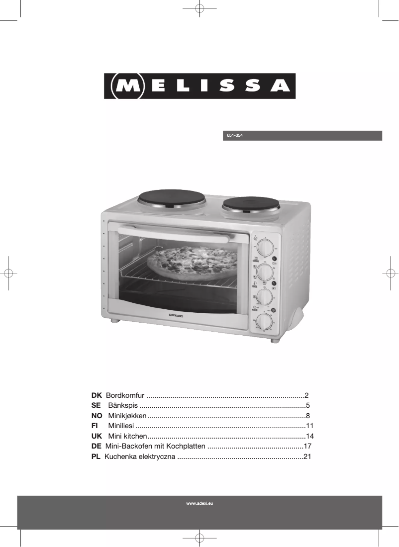 Página 1 del manual Manual de usuario Melissa 651-054