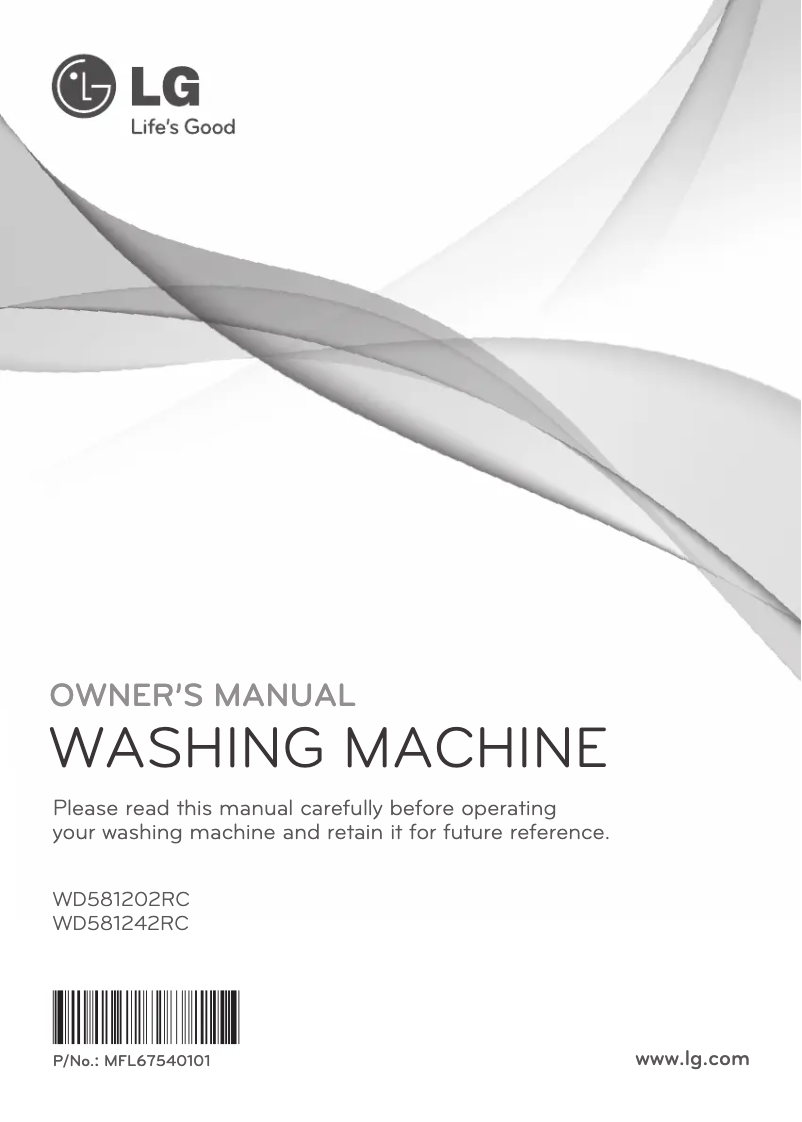 Page n°1 - Manuel utilisateur LG WD581242RC