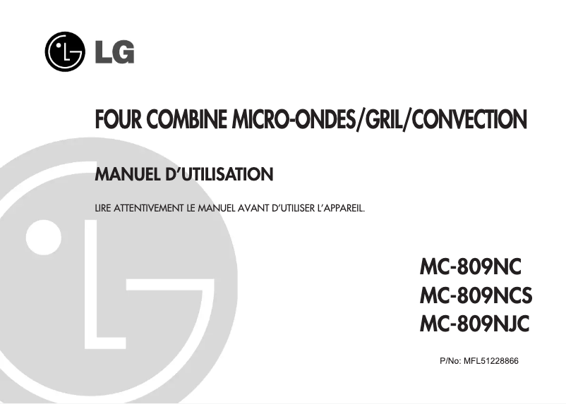 Page 1 de la notice Manuel utilisateur LG MC-809NC
