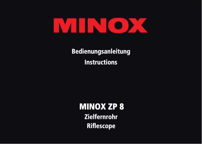 Page 1 de la notice Manuel utilisateur Minox MINOX ZP 8