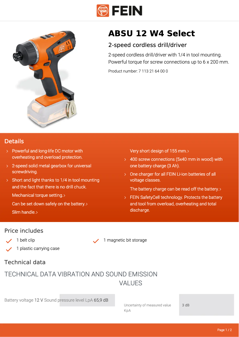 Image de la première page du manuel de l'appareil ABSU 12 W4 Select