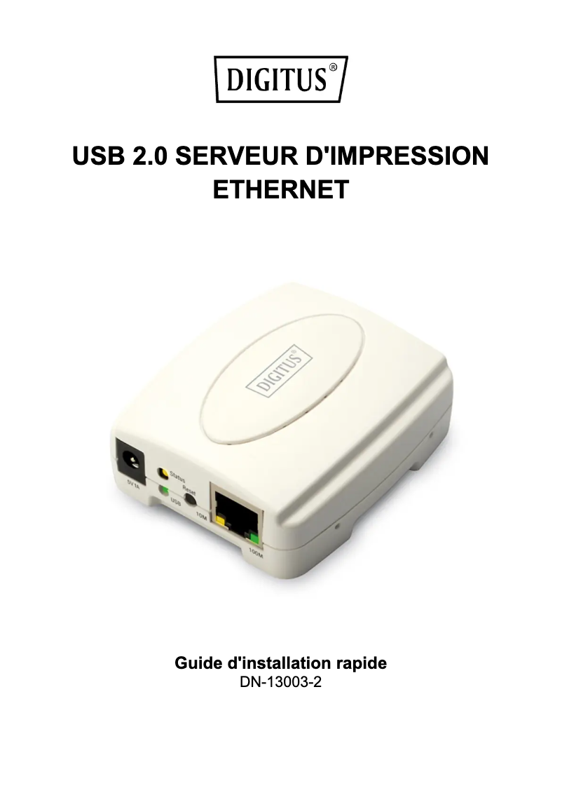 Image de la première page du manuel de l'appareil DN-13003-2
