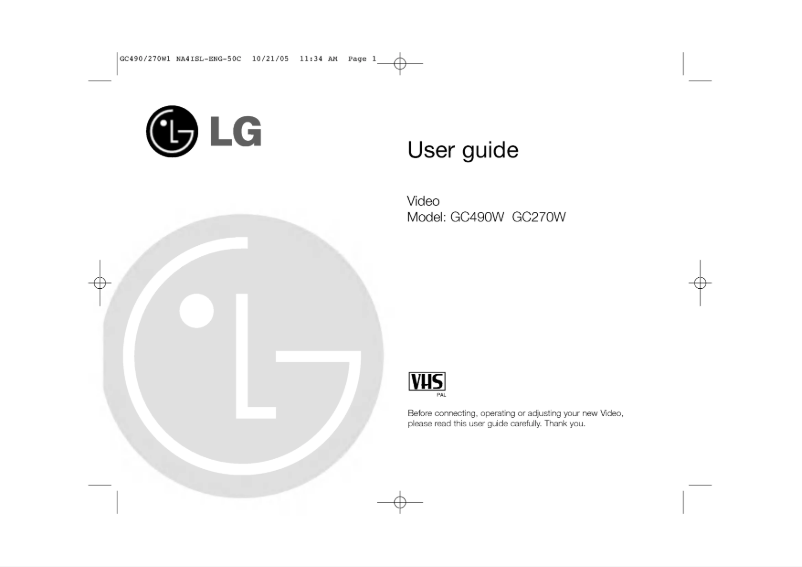 Page 1 de la notice Manuel utilisateur LG GC490W1F
