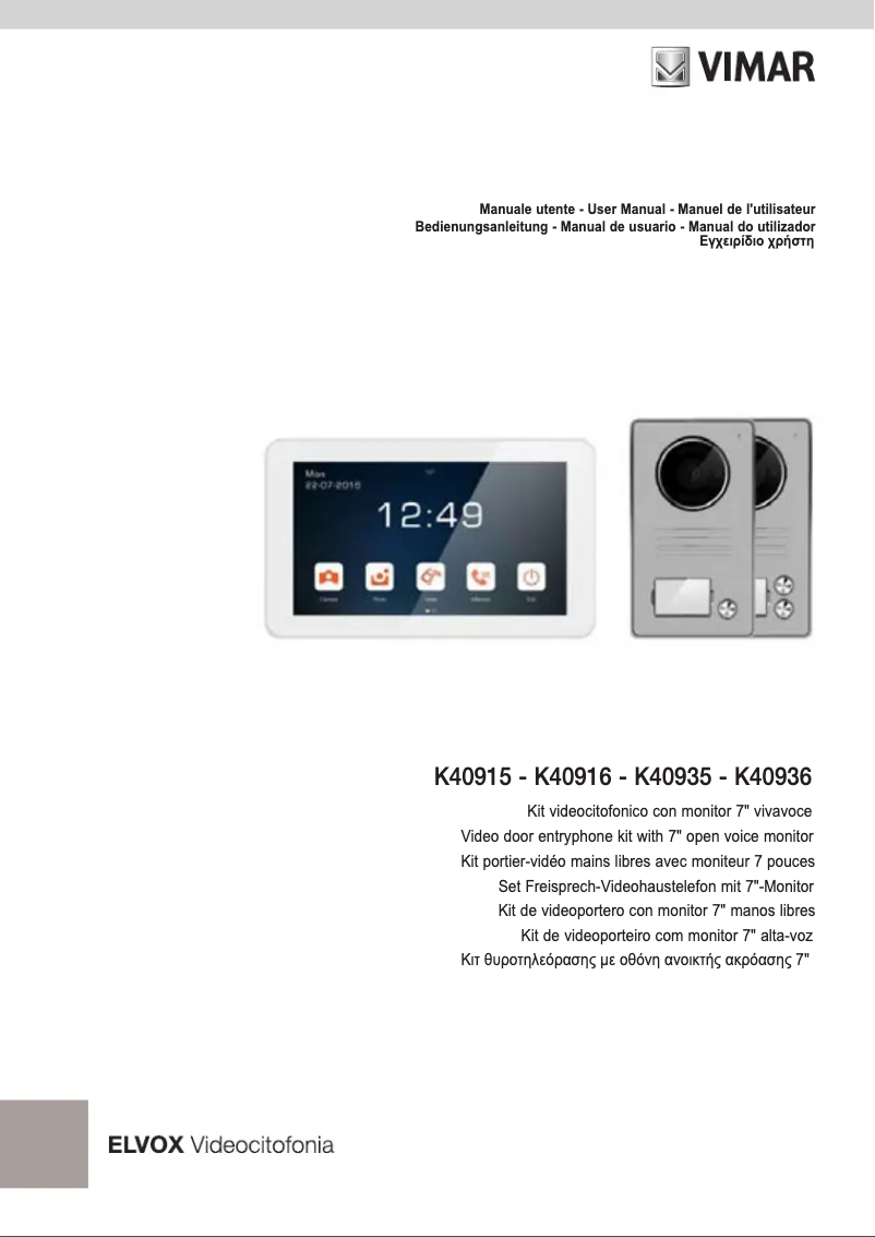 Page n°1 - Manuel utilisateur Vimar K40915