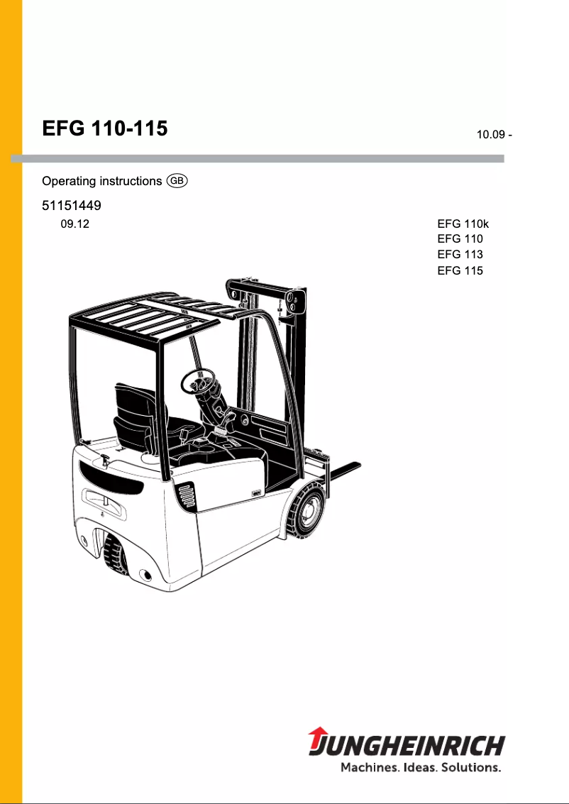 Image de la première page du manuel de l'appareil EFG 110K