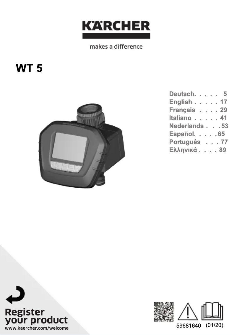Page 1 de la notice Manuel utilisateur Kärcher WT 5