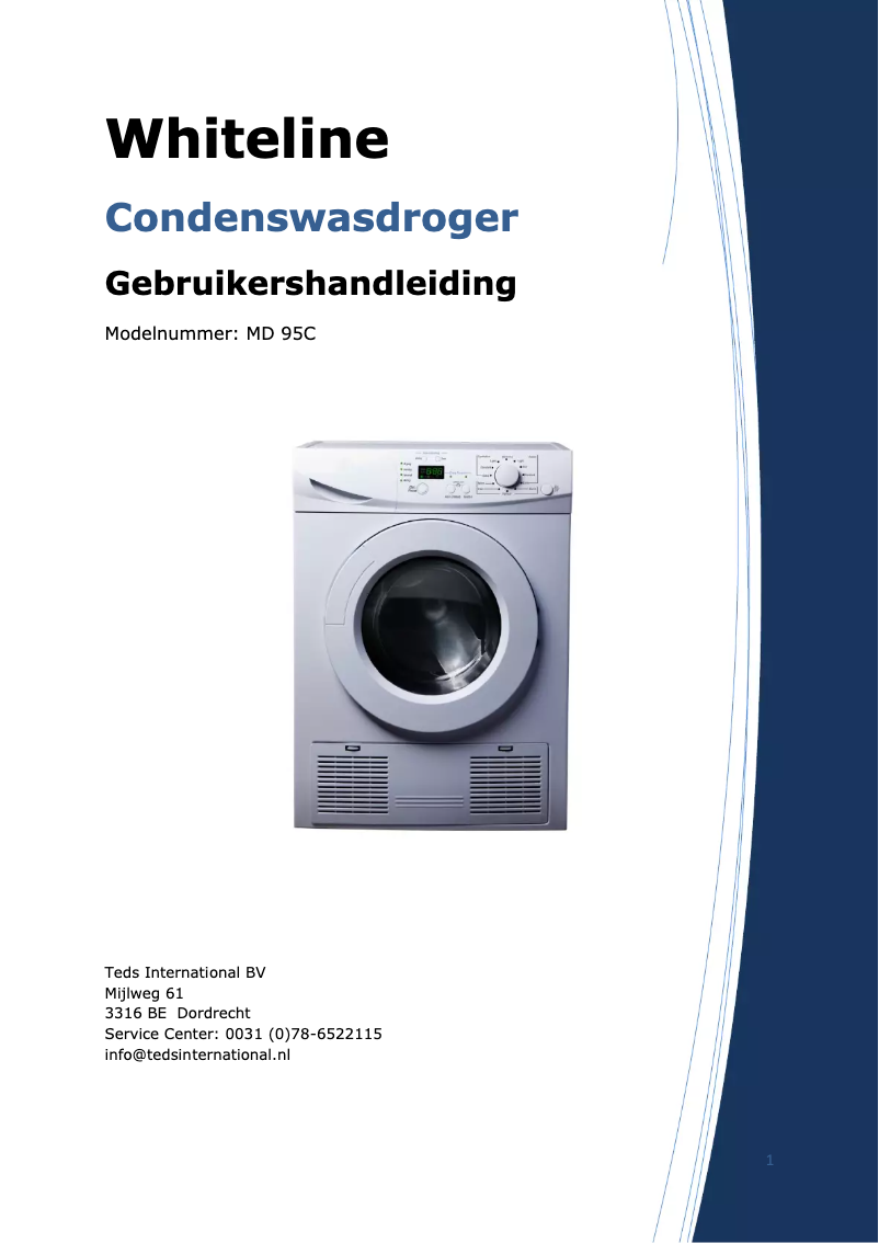 Page n°1 - Manuel utilisateur Whiteline MD 95C