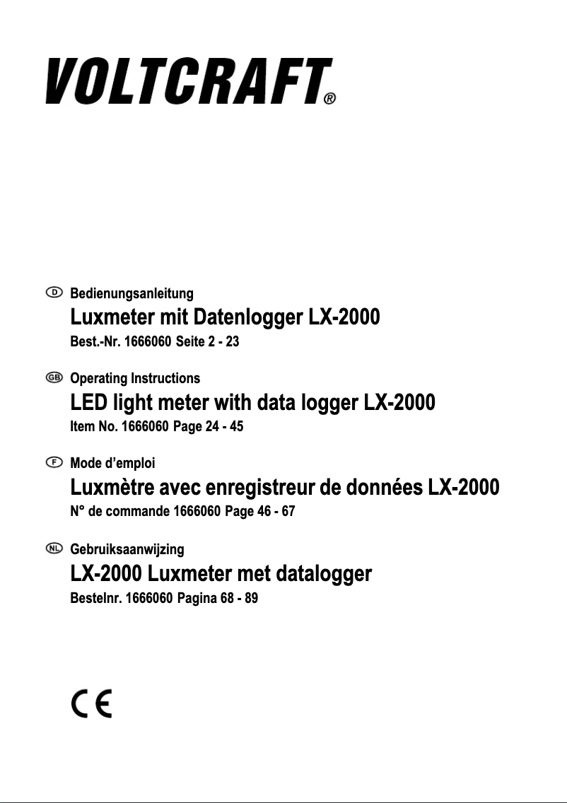 Image de la première page du manuel de l'appareil LX-2000