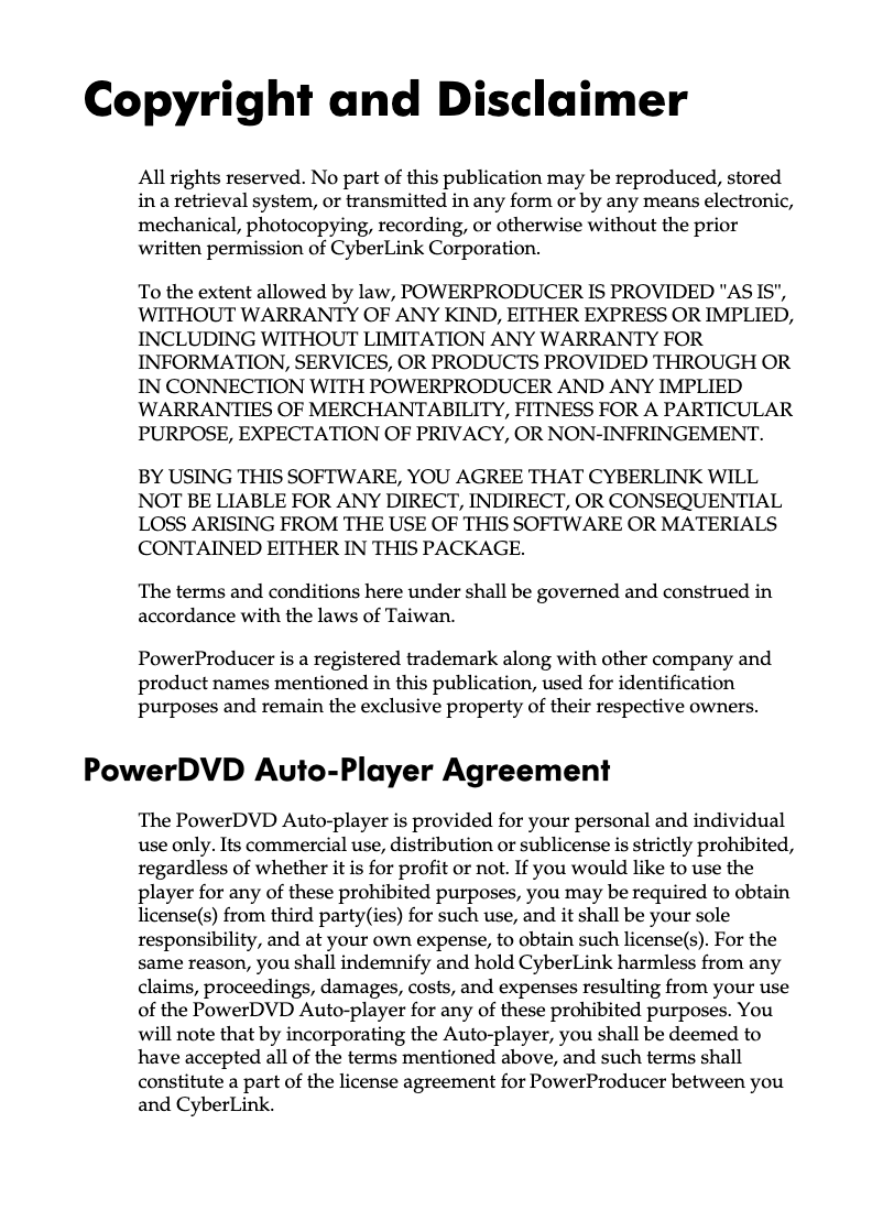 Page 1 de la notice Manuel utilisateur Cyberlink PowerProducer 2