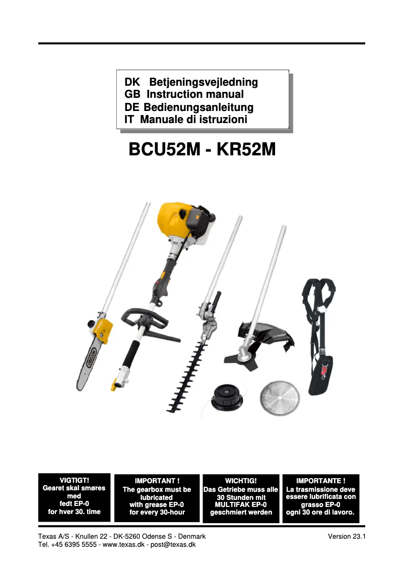 Image de la première page du manuel de l'appareil BCU52M