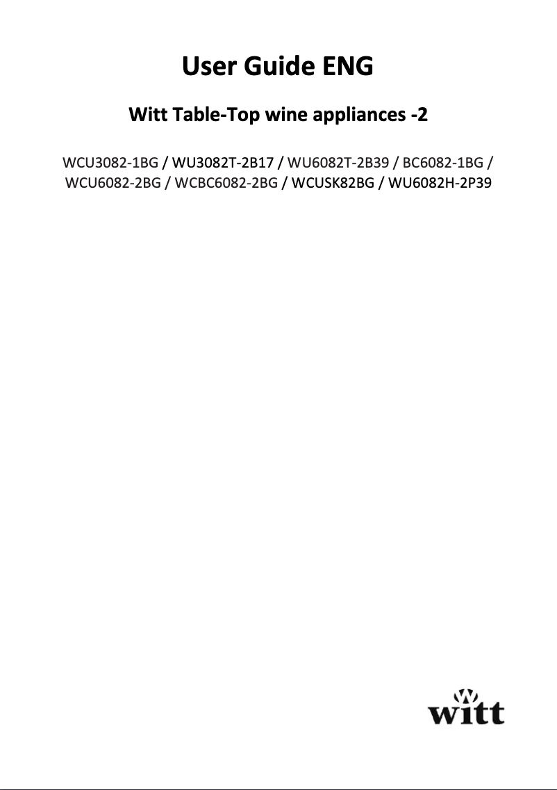 Page n°1 - Manuel utilisateur Ecotronic WU3082T2-2B17