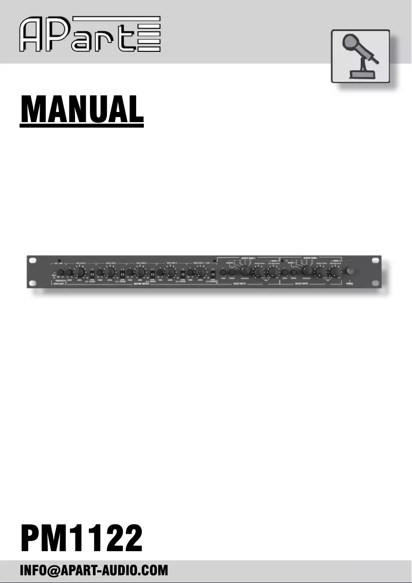 First page image of the manual for PM1122