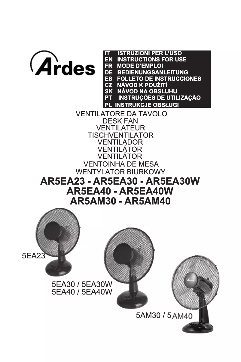 Image de la première page du manuel de l'appareil AR5EA40