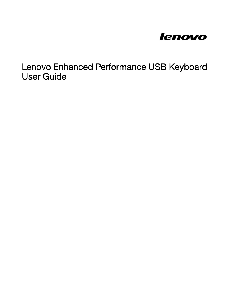 Image de la première page du manuel de l'appareil Enhanced Performance USB Keyboard