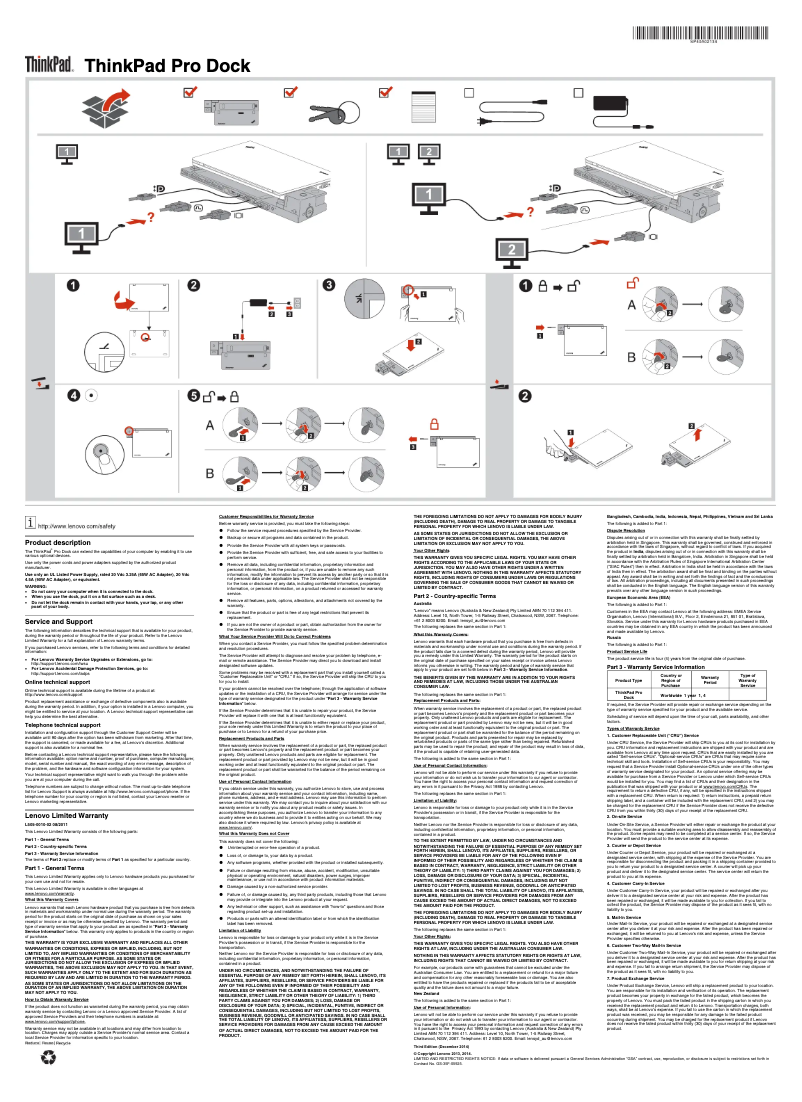 Page 1 de la notice Manuel utilisateur Lenovo 04W3948