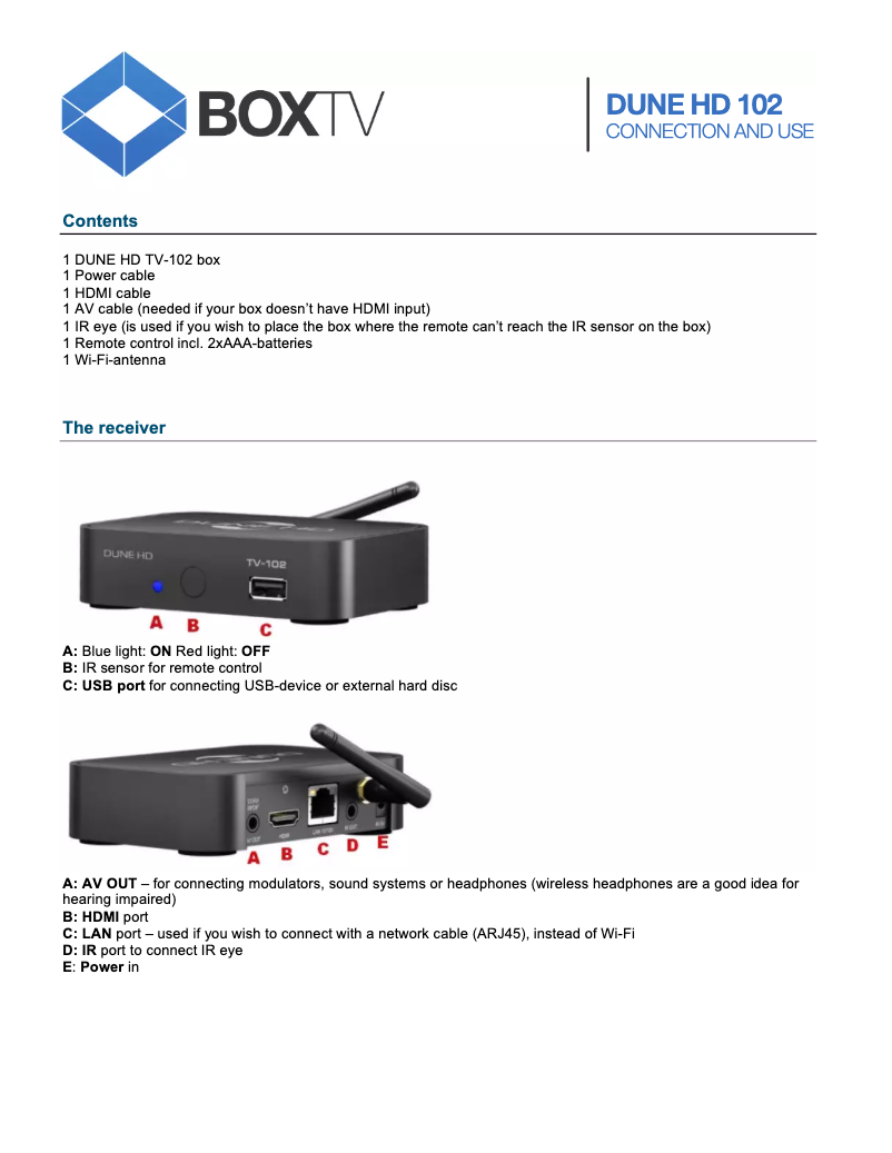 Image de la première page du manuel de l'appareil TV-102