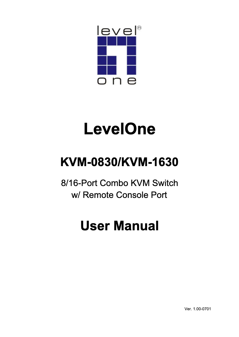 Image de la première page du manuel de l'appareil KVM-1630
