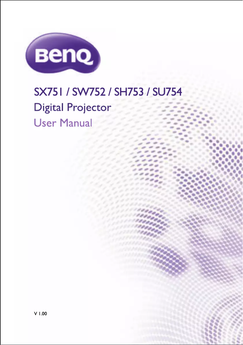 Page 1 de la notice Manuel utilisateur BenQ SH753