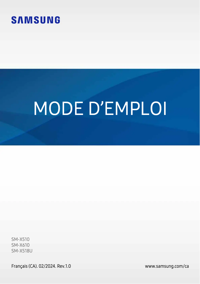 Page 1 de la notice Manuel utilisateur Samsung Galaxy Tab S9 FE