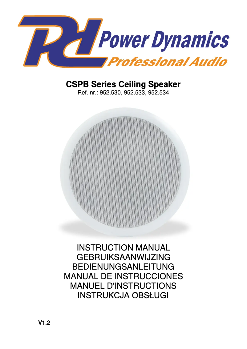 Page 1 de la notice Manuel utilisateur Power Dynamics CSPB6