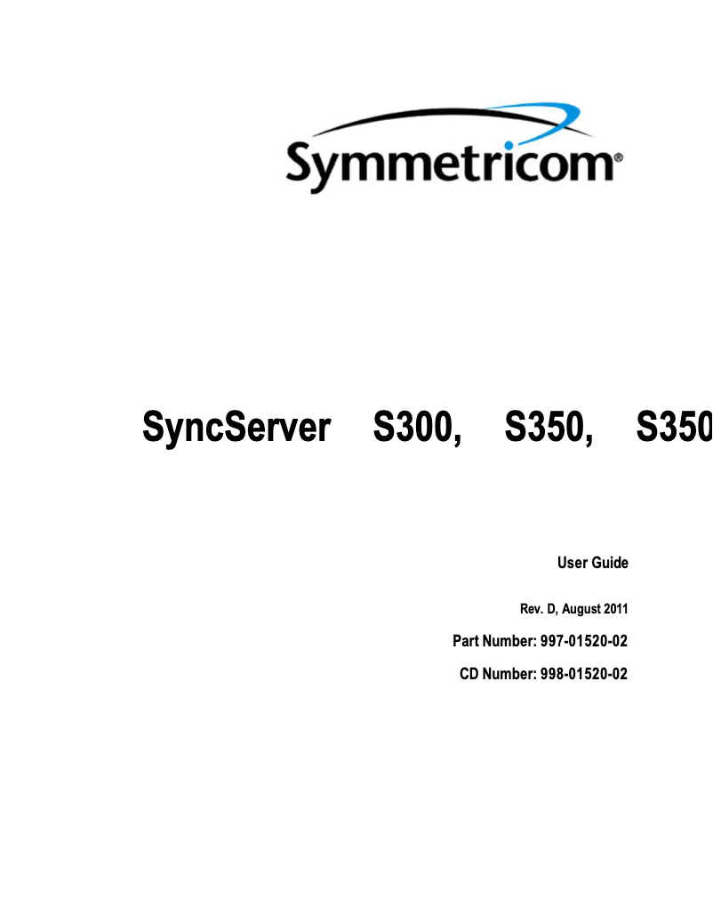 Imagen de la primera página del manual del dispositivo SyncServer S300