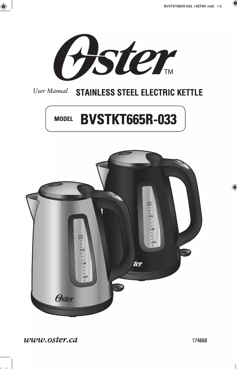 Page n°1 - Manuel utilisateur Oster BVSTKT687-033